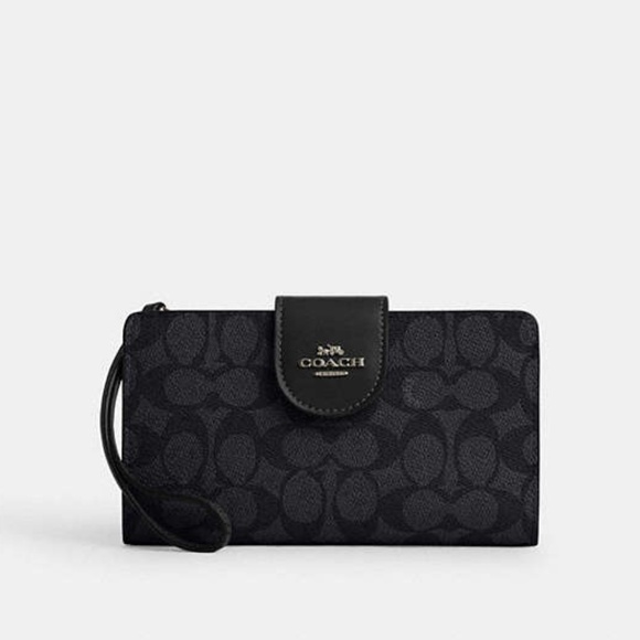 Phone Wallet In Signature Canvas - Picture 1 of 5